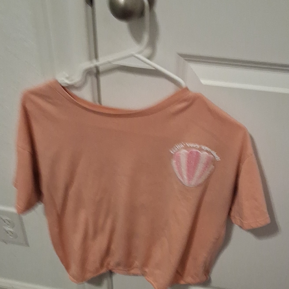 Peach Graphic Crop Top